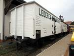 G 10 Kühlwagen Lederer Bräu DR 600042 P Kulmbach im DB Museum Nürnberg am 17.08.2019.