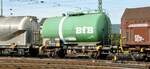 Kesselwagen der BfB (Bundesmonopolverwaltung f�r Branntwein) 23 RIV 80 DB 735 5 783-3 P f�r Ethanol in Geislingen/Steige am 11.09.2010.