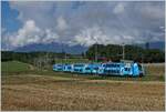 Die schöne, himmelblaue SNCF Computermaus Z 24317 ist kurz nach Satigny auf als TER nach Valence dem Rückweg nach Frankreich.