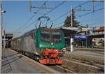 Bei der Beseitigung von Schmierereien ist dieser Trenord E 464, die in Gallarate auf die Weiterfahrt nach Domodossola wartet, wahrscheinlich ihre Nummer abhanden gekommen.
