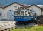 Der SSIF ABDe4/4 17, ex FART ABDe4/4 17, ex FRT ABFe 4/4 17, ex FRT BCFe4/4 17 ist am 02 August 2019 im Depot der SSIF - Societ� subalpina di imprese ferroviarie in Domodossola abgestellt.