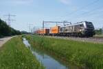 RFO 2019 302 zieht am 30 Mai 2026 ein Containerzug durch Valburg.