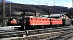 ÖBB 1670.10, 1044.10 und 1044.09 und im Hintergrund 1020.11 in Innsbruck am 17.08.1978.