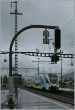 Der f�r die Westbahn bestimmte Stadler Kiss ET 4010 93 85 4010 002-2 CH WSTBA erreicht auf einer Testfahrt Sargans.