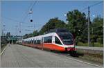 Statt wie früher in Lindau HBF kann nun in Bregenz Fahrzeuge der ÖBB, DB und SBB sehen:   Der ÖBB 4024 133-2 verlässt Bregenz mit dem Ziel Lindau Insel.