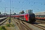 Steuerwagen 809 1907 voraus, wir der Railjet in den Hbf. M�nchen geschoben. 10.05.2025