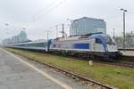 PKP 370 008 durchfahrt am 2 Mai 2016 mit EC 'HUNGARIA' Warszawa Zachodnia.