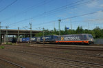 DB/HECTORRAIL: Der seltene G�terzug mit der 241.01 von HECTORRAIL anl�sslich der Bahnhofsdurchfahrt Hamburg-Harburg am 9.