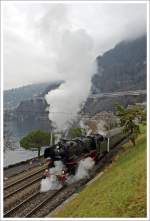 Nach dem kurzen Signalhalt war dann die Anfahrt der  Pacific  01 202 ein ganz besonderer Genuss! Bei Villeneuve, 18.