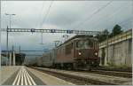 BLS Re 4/4 171 und zwei Re 465 mit einem G�terzug in Spiez am 29.