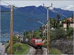 Bei San Nazarro fuhr bereits der dritte Güterzug Richtung Süden, diesmal mit der Re 474 014.