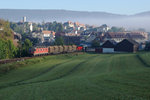 SBB: Nur bei Bedarf verkehrender Güterzug mit der Re 6/6 11623  Rupperswil  bei Tavannes im Berner Jura am Morgen des 29.