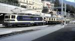 MOB GDe 4/4 mit Schokoladen-Express in Montreux am 25.08.1999.