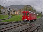 Die Saison der Blonay-Chamby Bahn hat zwar Ende Oktober geendet, doch bei  Extrafahrten kommt hin und wieder ein Museumsfahrzeug von Chamby nach Blonay, so wie der RhB ABe 4/4 35 hier am 3.