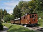  BERNE EN FETE  bei der Blonay Chamby Museumsbahn - die BOB HGe 3/3 N° 29, welche 1926 als letzte Lok den 1913/14 gelieferten Vorgängerloks zur BOB kam und nun bei der Blonay - Chamby Bahn