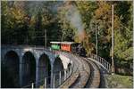 Die BAM / JS G 3/3 N° 6 mit einem kurzen Zug auf dem Baie de Clarens Viadukt auf der Fahrt Richtung Chaulin.