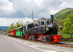   50 Jahre BC - MEGA STEAM FESTIVAL der Museumsbahn Blonay–Chamby:  Die G 2x2/2 Malletdampflok 105 der Museumsbahn Blonay–Chamby fährt am 20.05.2018 von Blonay hinauf nach Chamby bzw.