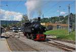 Die Blonay-Chamby Bahn G 2x 2/2 105 wartet in Blonay auf die Bereitstellung des Zuges nach Chaulin.