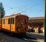 Die elektrische reine Zahnradlokomotive BGV He 2/2 2, später BVB He 2/2 2  La Grisette  der Museumsbahn Blonay–Chamby am 09 September 2023 im Museum Chaulin.