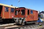 TmII 758 steht am 23 Mai 2026 ins Bw Brugg AG w�hrend das Offener Tur Wochenende der Verein Mikado 1244.
