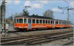 Der ASM Be 4/4 301 mit Bt (Bipperlisi) erreicht den Bahnhof von Langenthal.

22. April 2006