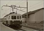 120 Jahre BAM MBC - Jubil�umsimpessionen: Der BAM BCFe 4/4 N� 2 wartet in Apples auf die Abfahrt als (Plan)-Regionalzug 10 nach L'Isle Mont la Ville.