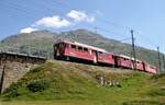 ABe 4/4 II Nr.43 und 46 bei Lagalp auf dem Bernina-Plateau am 20.08.2009.