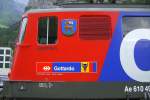 Anl�sslich des Jubil�ums 125 Jahre Gotthardbahn hatten die SBB einen kompletten G�tterzug auf der Autobahnrastst�tte Erstfeld aus-/aufgestellt.