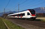 SBB: RABe 523 042 als Regionalzug Solothurn-Olten bei Deitingen am 10.