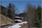 Der transN BDe 4/4 N� 3 erreicht von Le Locle kommten in K�rze Les Fr�tes.