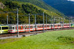 Die beiden Triebwagen tpc AOMC Be 4/4 101 „Yvorne“ (ex BLT/BTB ABe 4/4 14) und der tpc AOMC Be 4/4 102 „Chablais“ (ex BLT/BTB ABe 4/4 12) sind, mit ihren Steuerwagen Bt 132 