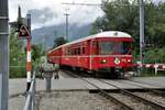 RhB Be 515 und Steuerwagen 1715 in Landquart am 29.08.2009.