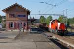 Gravita: Da an den Samstagen f�r das Stahlwerk Gerlafingen nur eine G�terzugszufuhr stattfindet, werden die Wagen von der Gravita und dem Rangierpersonal des Stahlwerkes weggestellt, da kein