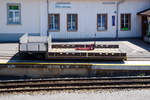   Arth-Rigi-Bahn(ARB) - Ein G�tervorstellwagen (Kkm 68) abgestellt am 01.08.2019 beim Depot der Rigi-Bahn in Arth-Goldau.