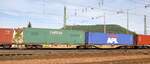 Containerwagen 33 54 4975 261-7 CZ - 2XBCZ Sggrss 90-112 in Geislingen Steige am 11.09.2010.